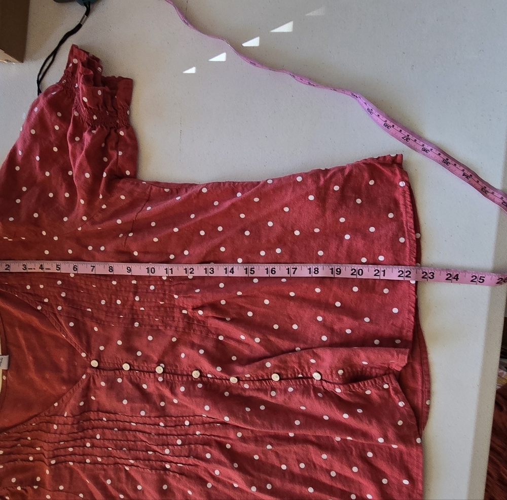 Old Navy Short Sleeve Polka Dot Top Pink Medium - Picture 3 of 5